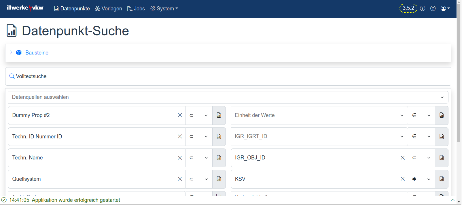 Datenpunktsuche Screenshot